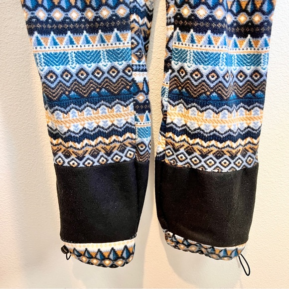 KAVU Pocatello Fleece Bib Overalls S Heritage Winds Fair Isle Nordic Snow Ski - Picture 9 of 15